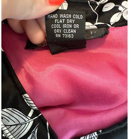 Spenser Jeremy black floral silk light quilted zip jacket size Large - Picture 6 of 12